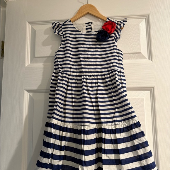 Janie and Jack Blue and White Pleated Sundress - Picture 4 of 9